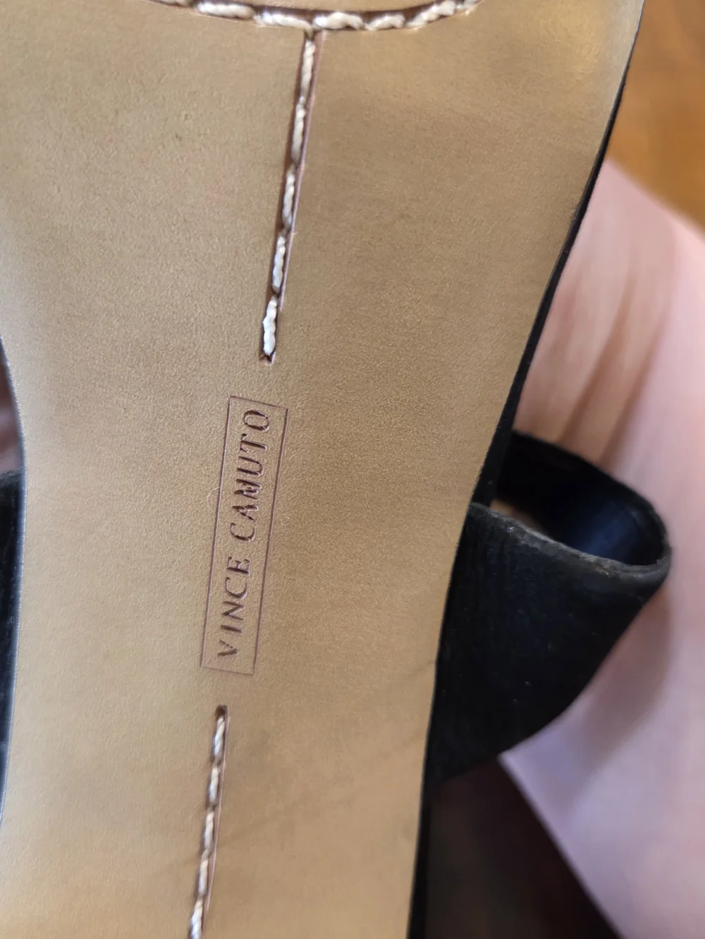 Vince Camuto Shoes High Heels Black Nubuck Ankle Strap VC-Payto Womens 8M